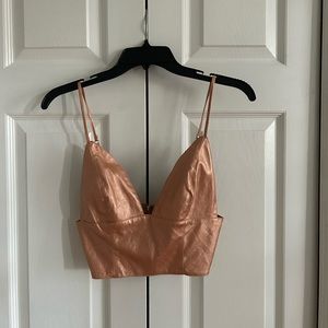 Rose Gold Bustier Crop Cami Tank Top F21